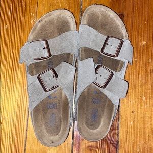 Suede double strap birkenstocks